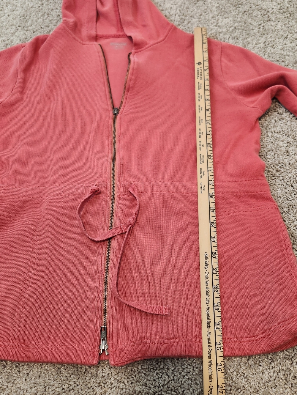 Pendleton 100% Cotton Tie Waist Hooded Sweater Double Zip Size XL - Picture 8 of 8